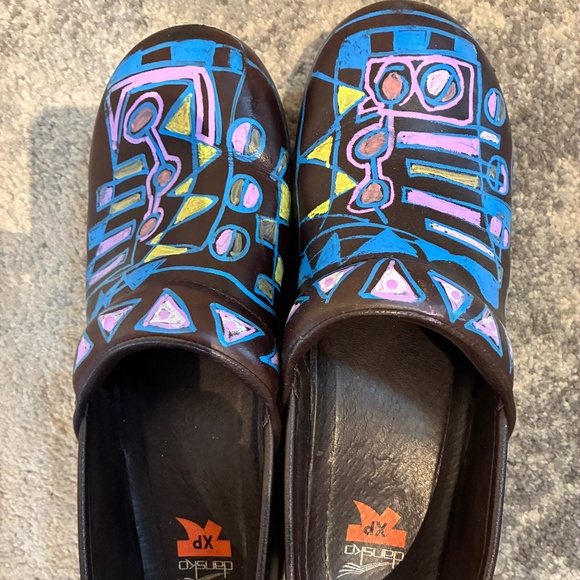 HAnd Painted Dansko Clogs - Picture 1 of 8